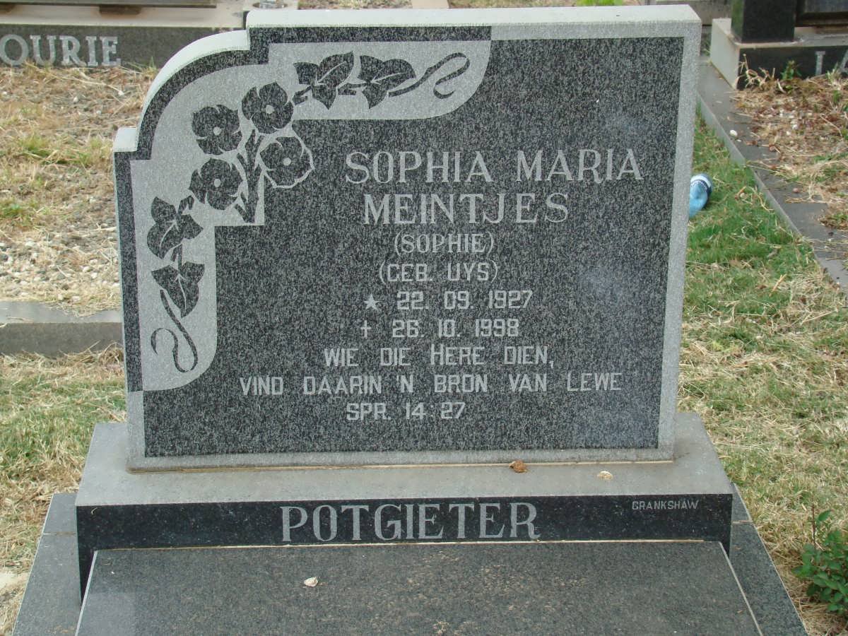 POTGIETER Sophia Maria Meintjes nee UYS 1927-1998