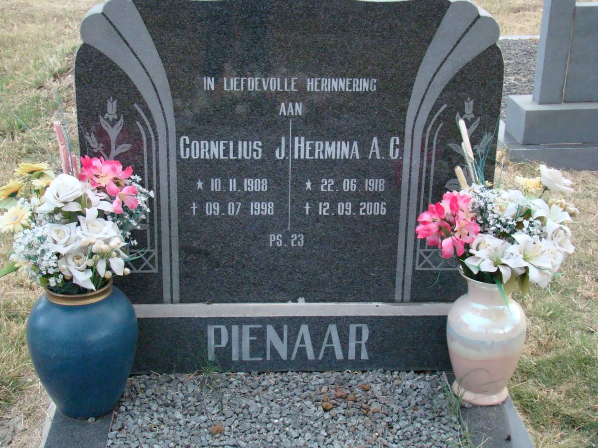 PIENAAR Cornelius J. 1908-1998 &amp; Hermina A.C. 1918-2006