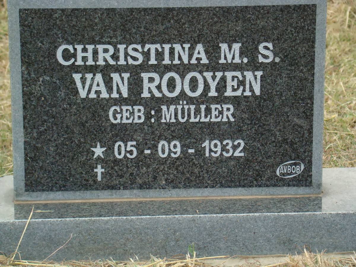ROOYEN Christina M.S., van nee MULLER 1932-