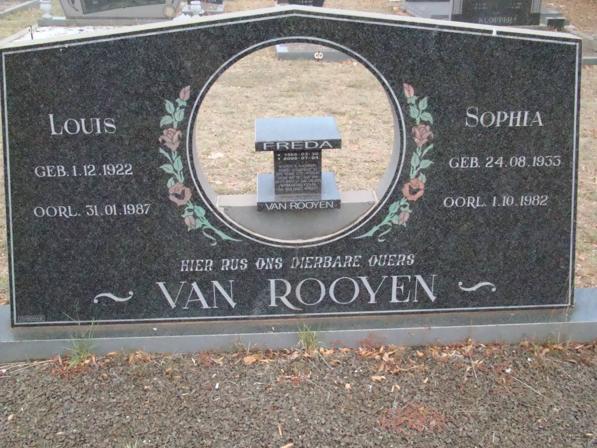 ROOYEN Louis, van 1922-1987 &amp; Sophia 1933-1982