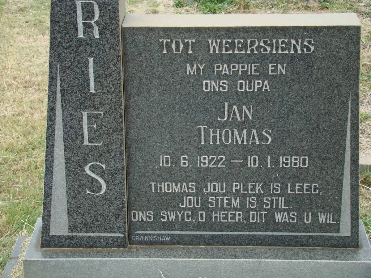 RIES Jan Thomas 1922-1980