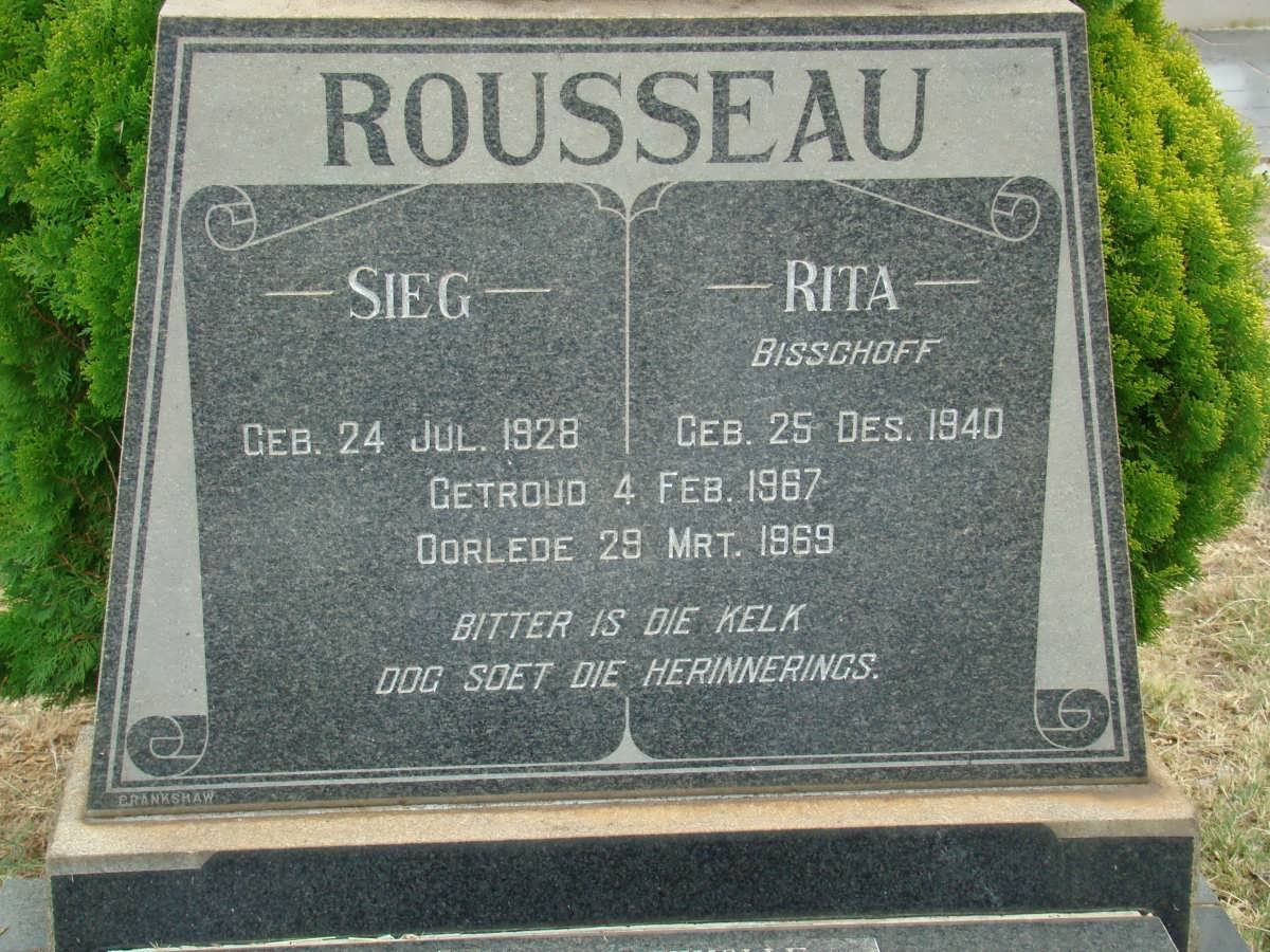 ROUSSEAU Sieg 1928-1969 &amp; Rita BISSCHOFF 1940-1969