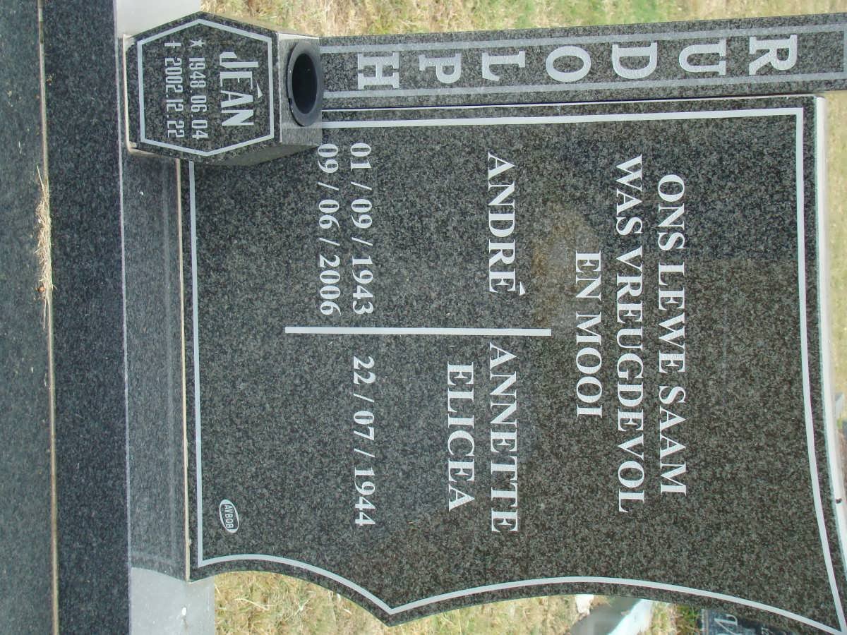 RUDOLPH Andre 1943-2006 &amp; Annette Elicea 1944- :: RUDOLPH Jean 1948-2002