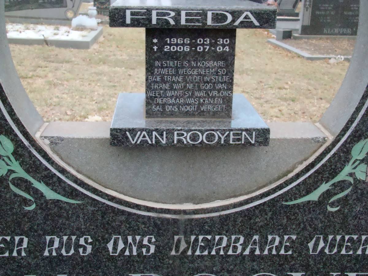 ROOYEN Freda, van 1966-2006