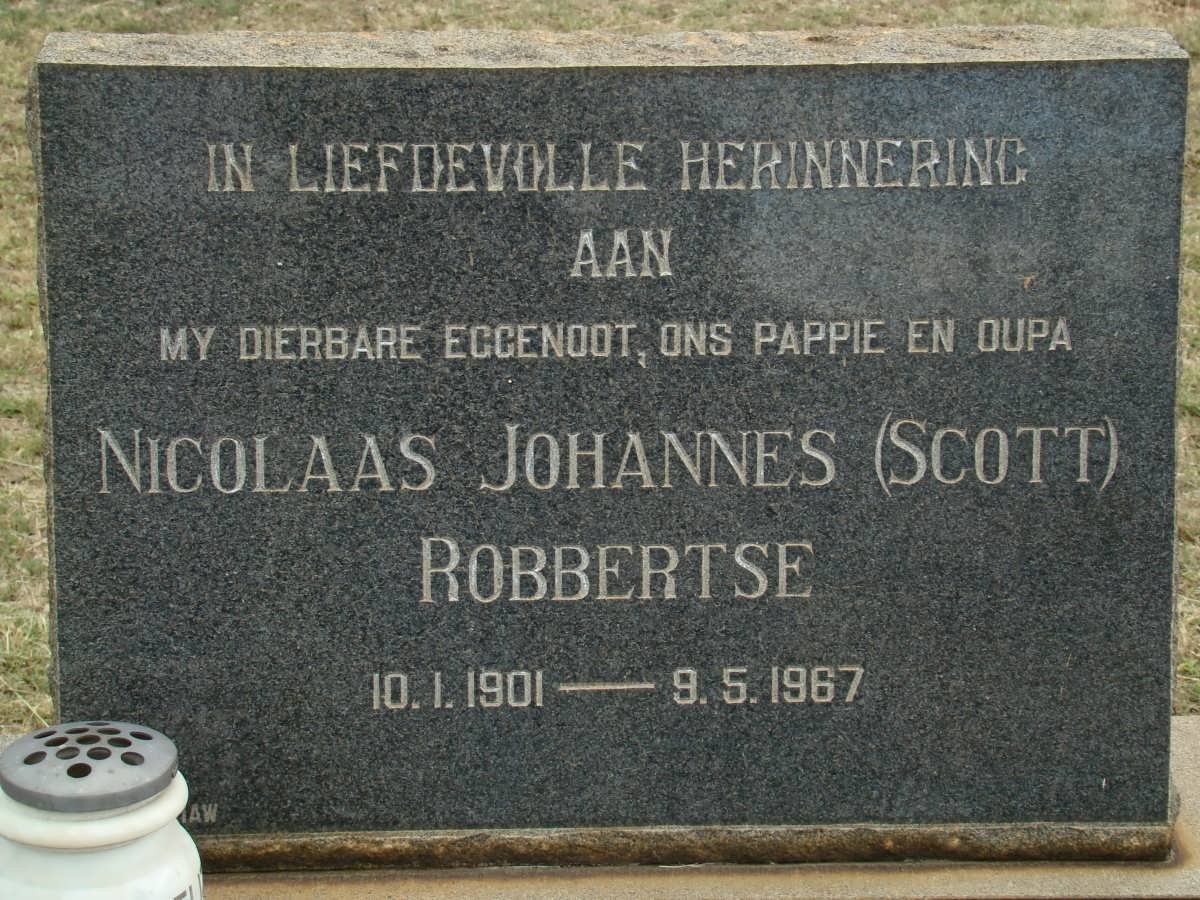 ROBBERTSE Nicolaas Johannes 1901-1967