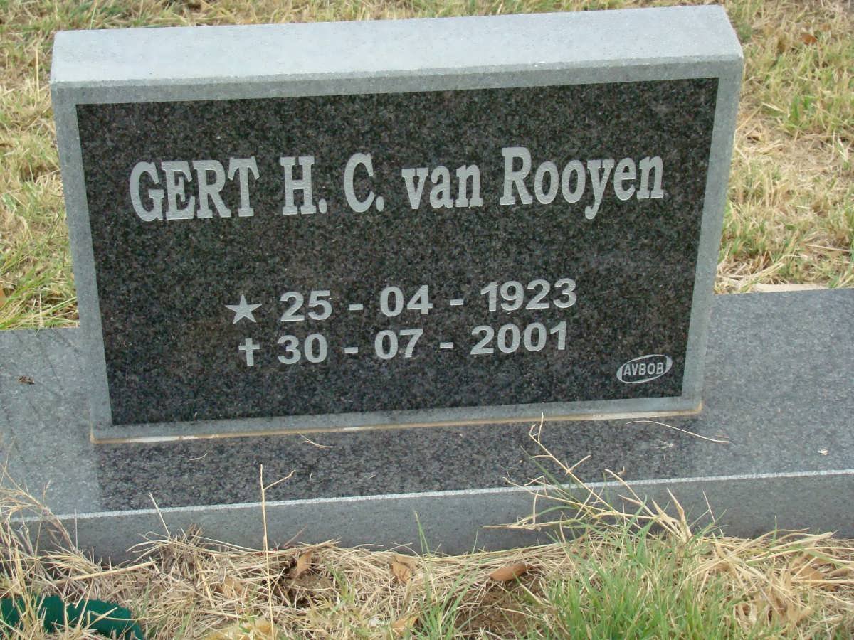 ROOYEN Gert H.C., van 1923-2001