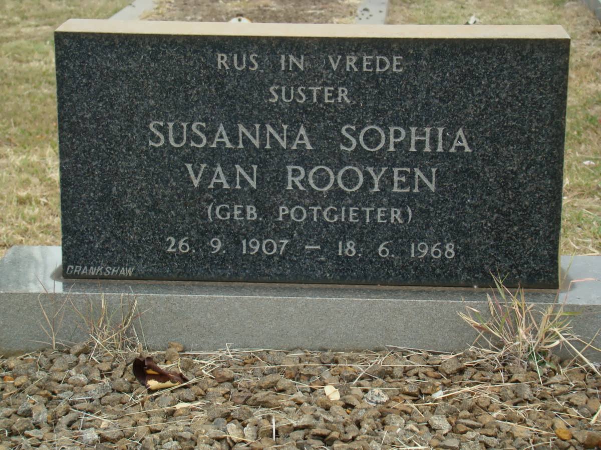 ROOYEN Susanna Sophia, van nee POTGIETER 1907-1968