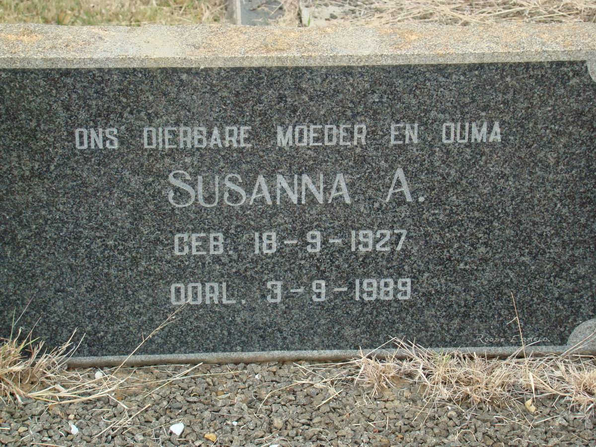 RENSBURG Susanna A., Janse van  1927-1989