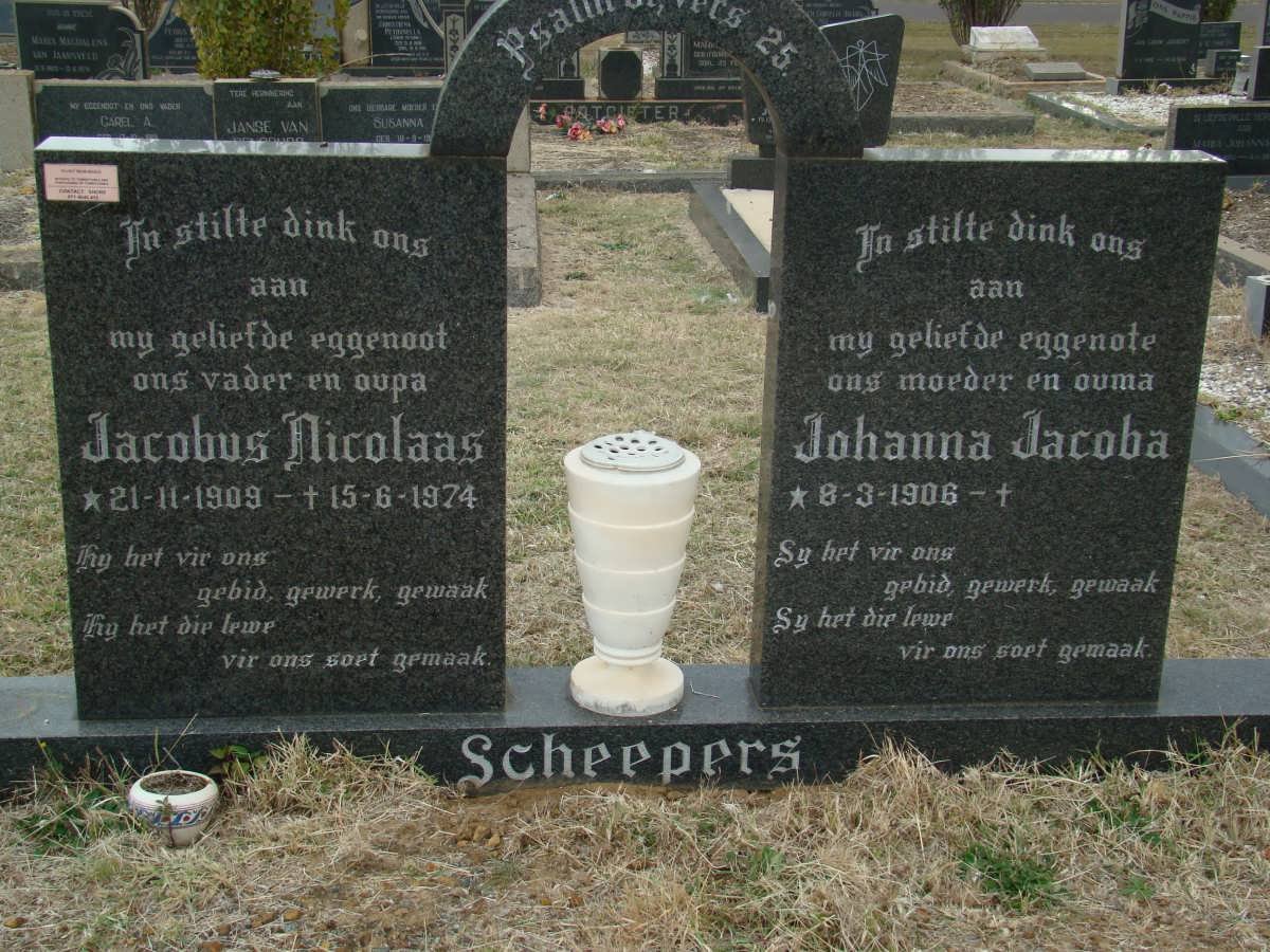 SCHEEPERS Jacobus Nicolaas 1909-1974 &amp; Johanna Jacoba 1906-