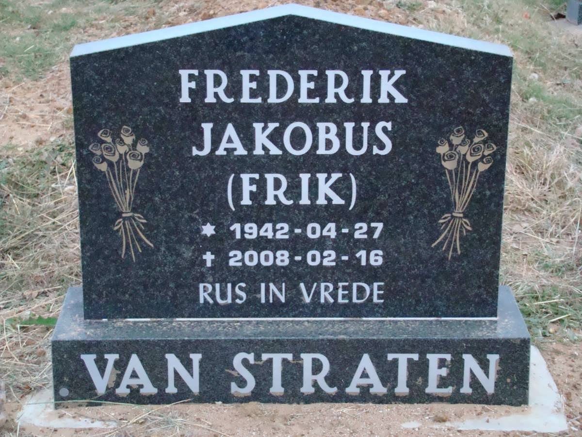 STRATEN Frederik Jakobus, van 1942-2008
