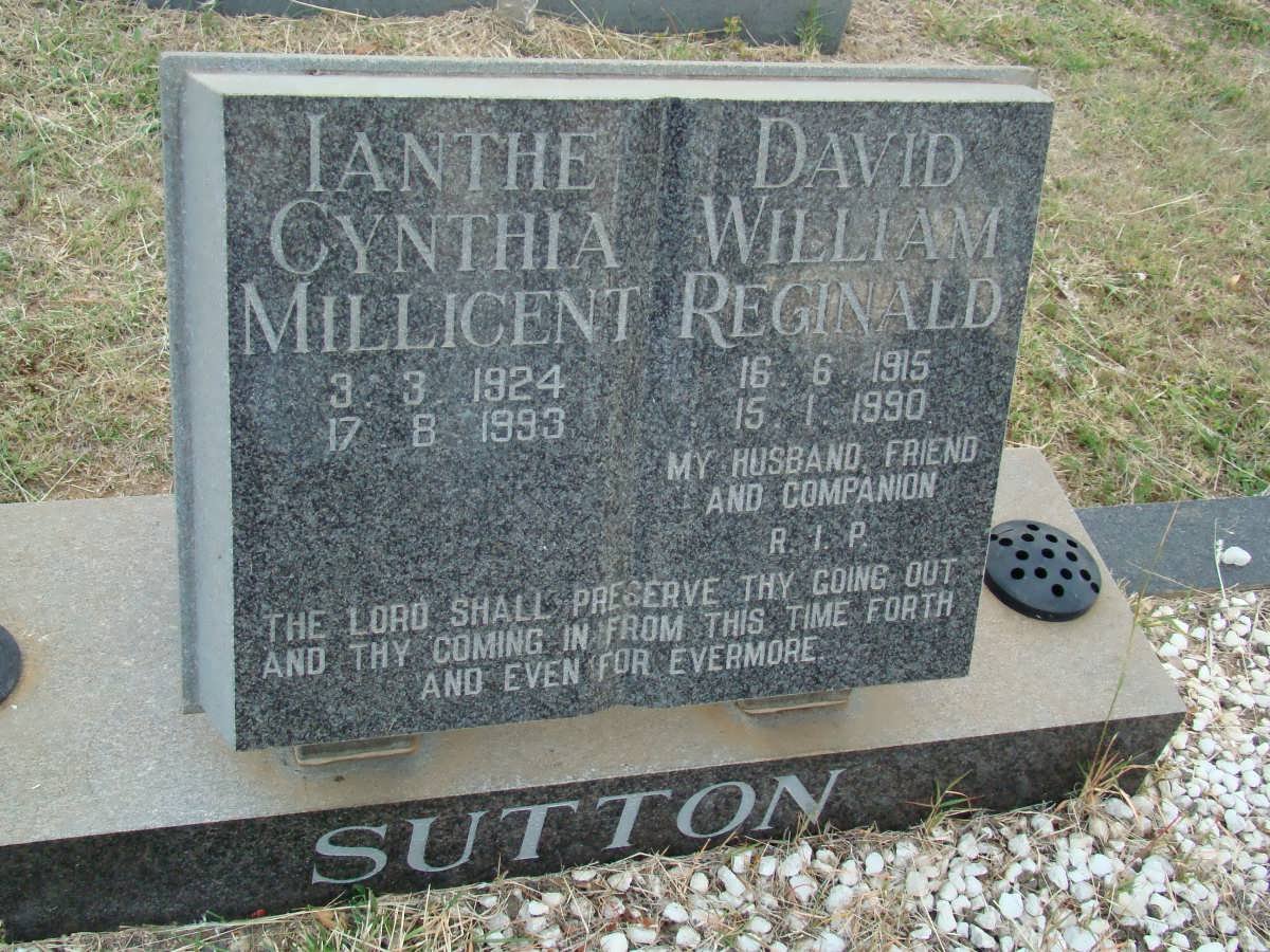 SUTTON David William Reginald 1915-1990 &amp; Ianthe Cynthia Millicent 1924-1993