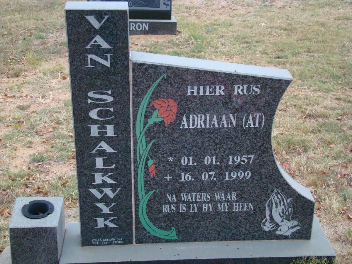 SCHALKWYK Adriaan, van 1957-1999