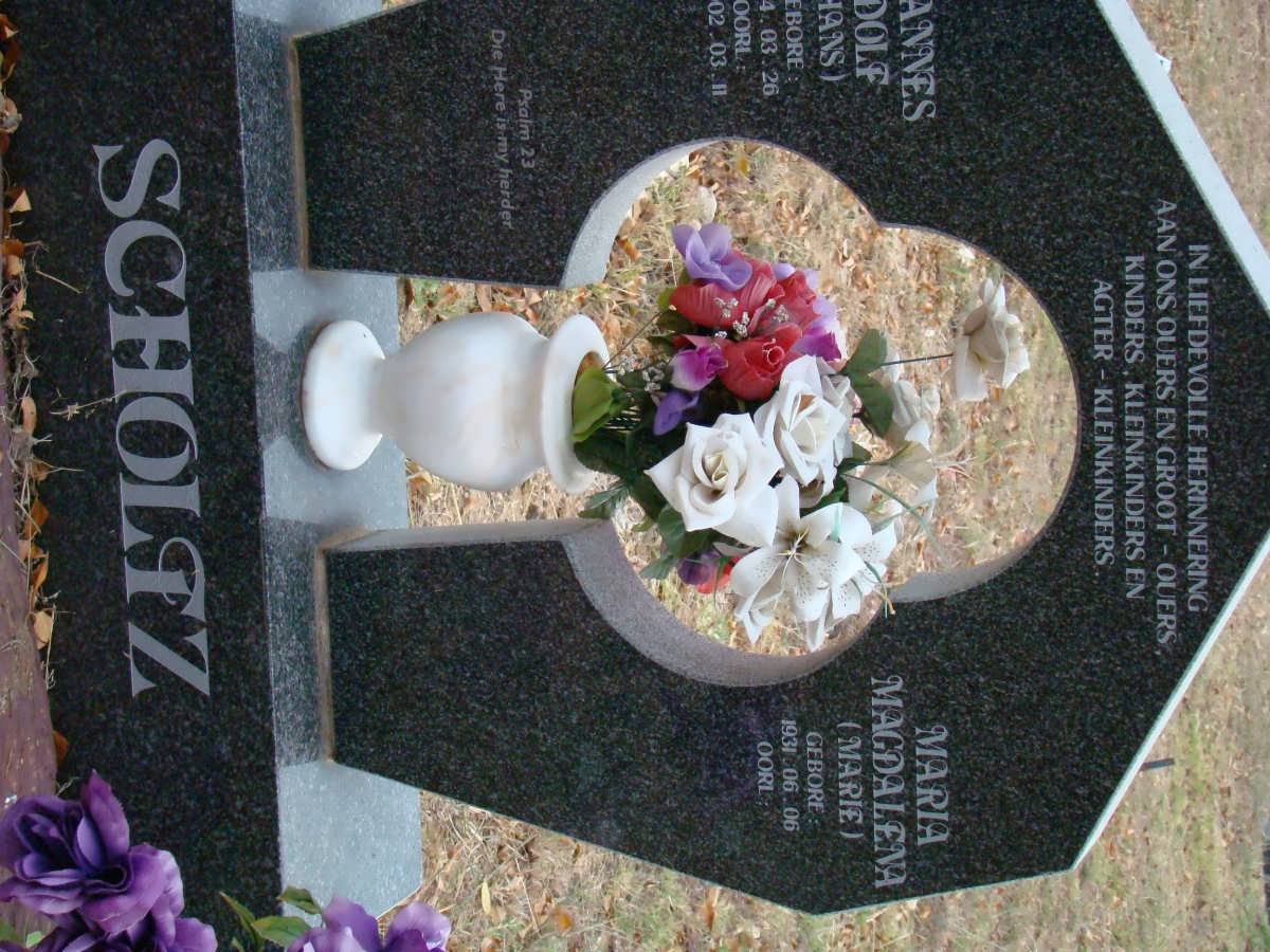 SCHOLTZ Johannes Adolf 1924-2002 &amp; Maria Magdalena 1931-