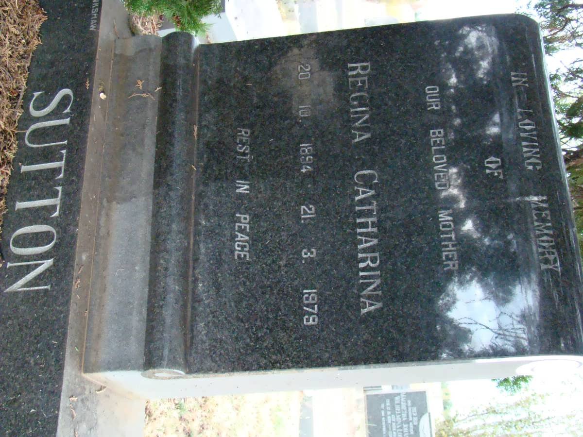 SUTTON Regina Catharina 1894-1979
