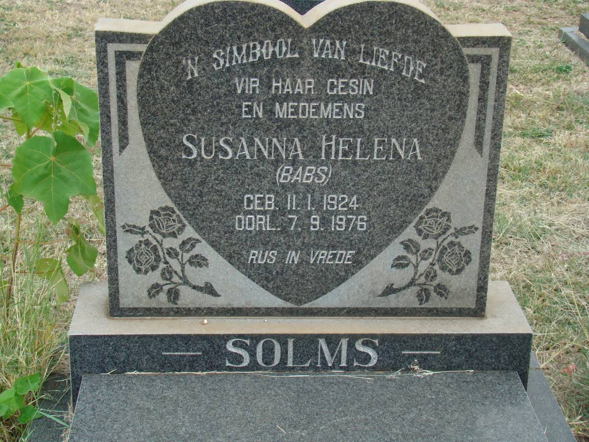 SOLMS Susanna Helena 1924-1976