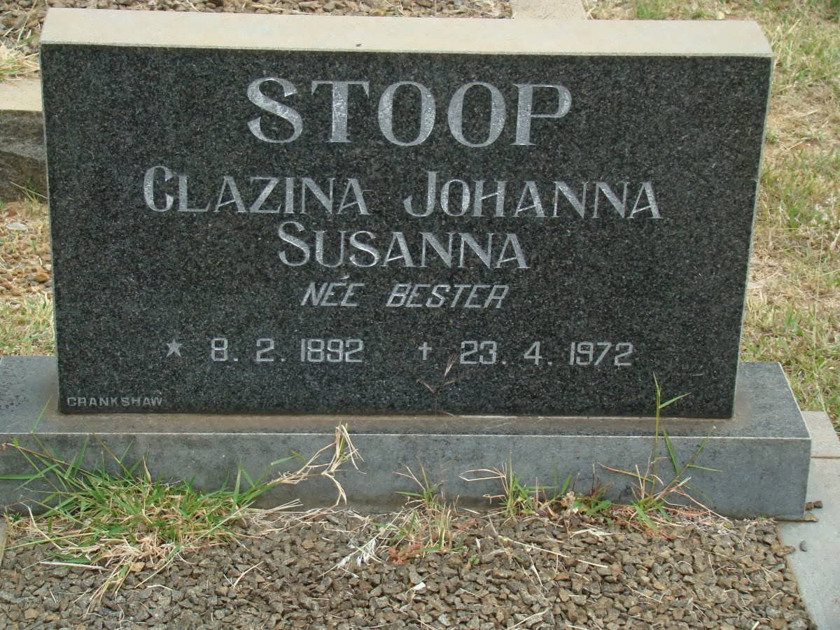 STOOP Clazina Johanna Susanna nee BESTER 1892-1972