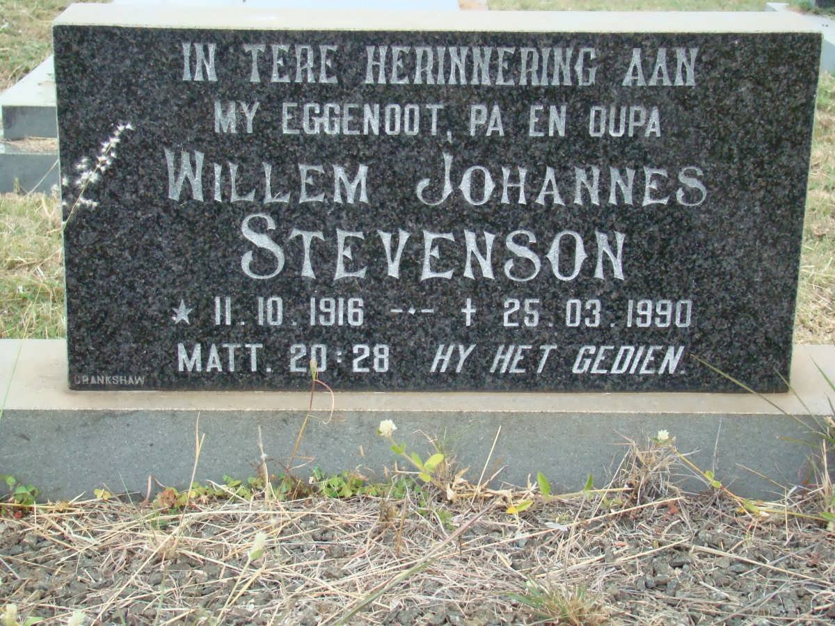 STEVENSON Willem Johannes 1916-1990