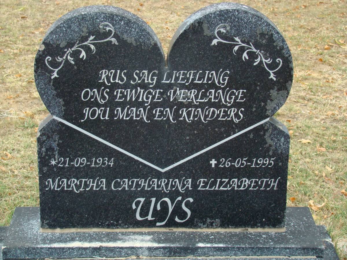UYS Martha Catharina Elizabeth 1934-1995