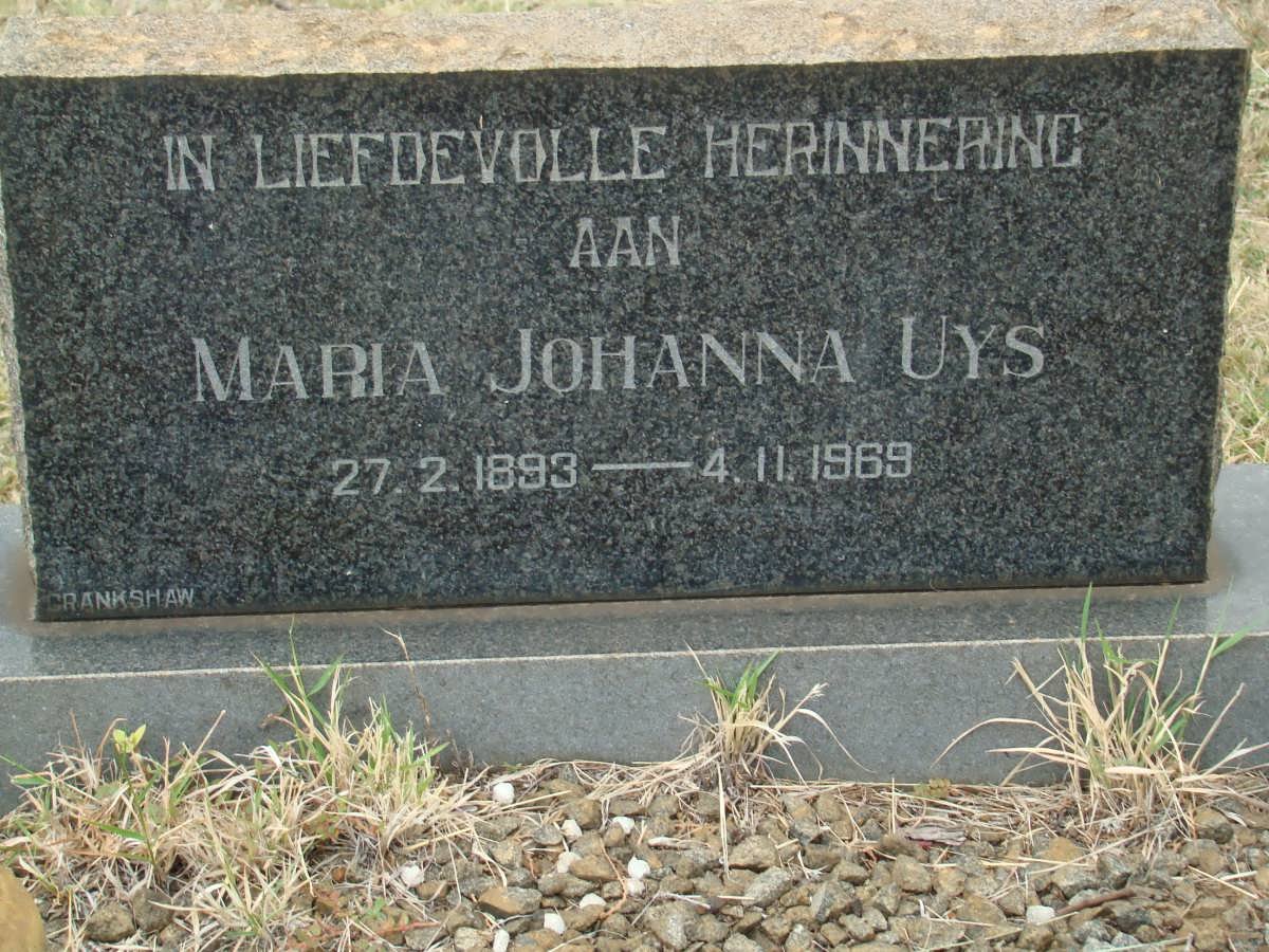 UYS Maria Johanna 1893-1969