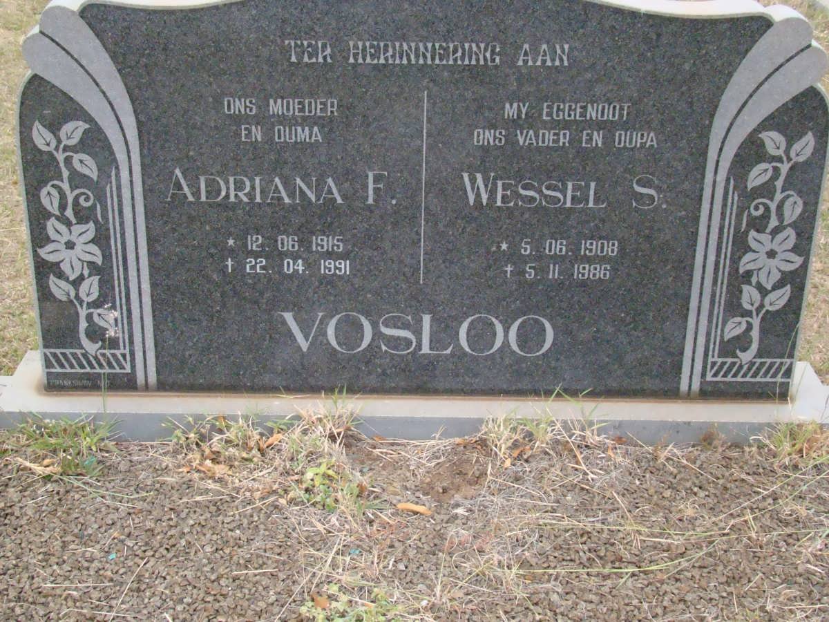 VOSLOO Wessel S. 1908-1986 &amp; Adriana F. 1915-1991