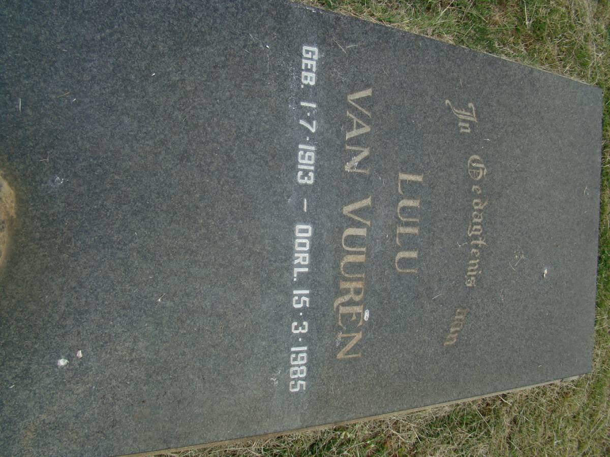 VUUREN Lulu, van 1913-1985