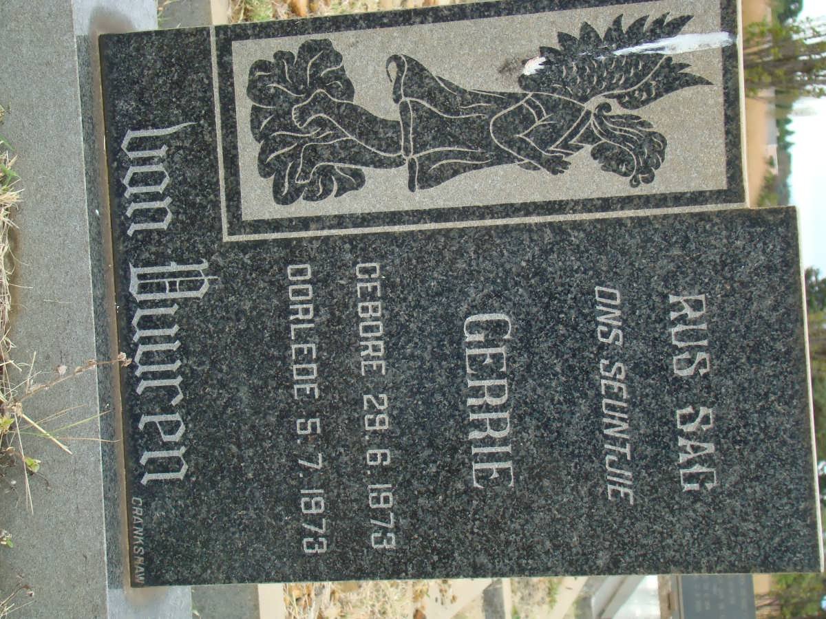 VUUREN Gerrie, van 1973-1973