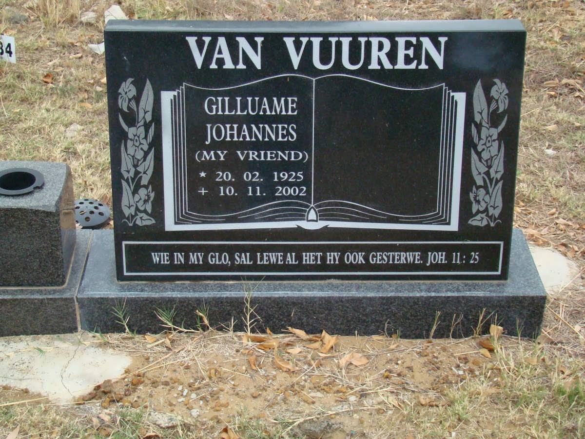 VUUREN Gilluame Johannes, van 1925-2002