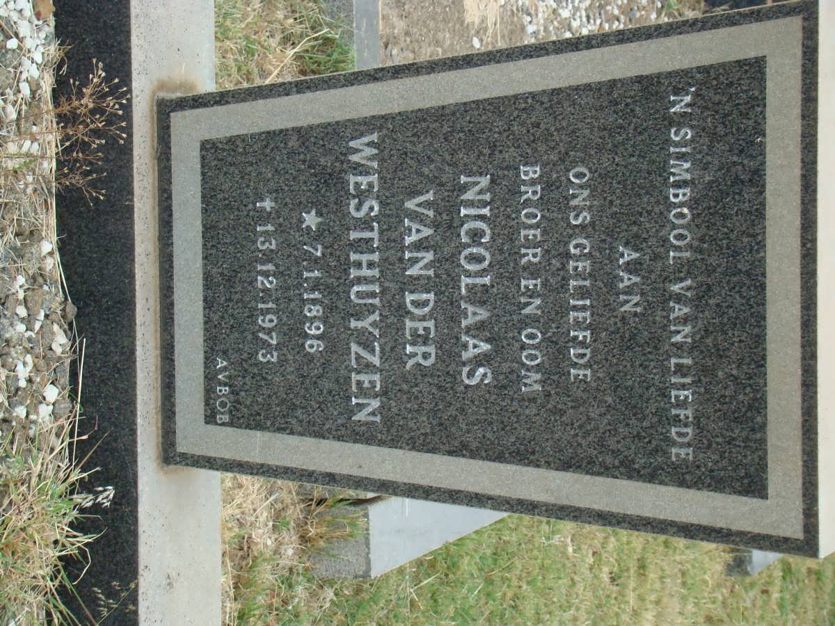 WESTHUYZEN Nicolaas, van der 1896-1973