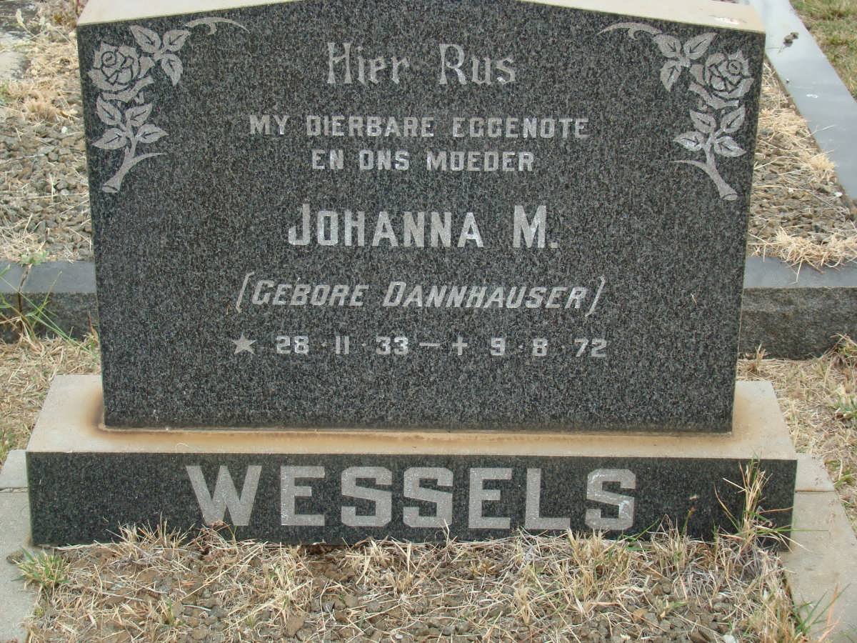WESSELS Johanna M. nee DANNHAUSER 1933-1972