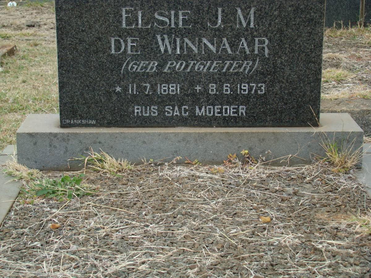 WINNAAR Elsie J.M., de nee POTGIETER 1881-1973