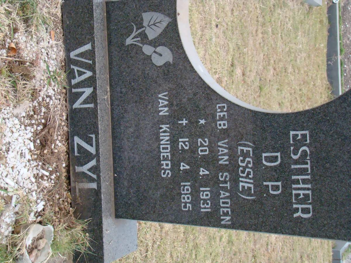 ZYL Esther D.P., van nee VAN STADEN 1931-1985