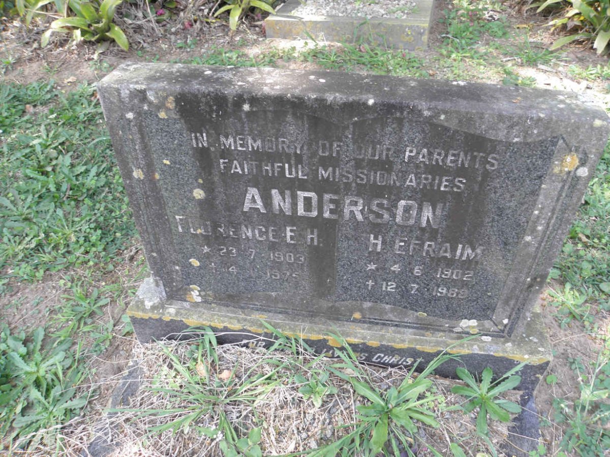 ANDERSON F. Efraim 1902-1989 &amp; Florence H. 1903-1975