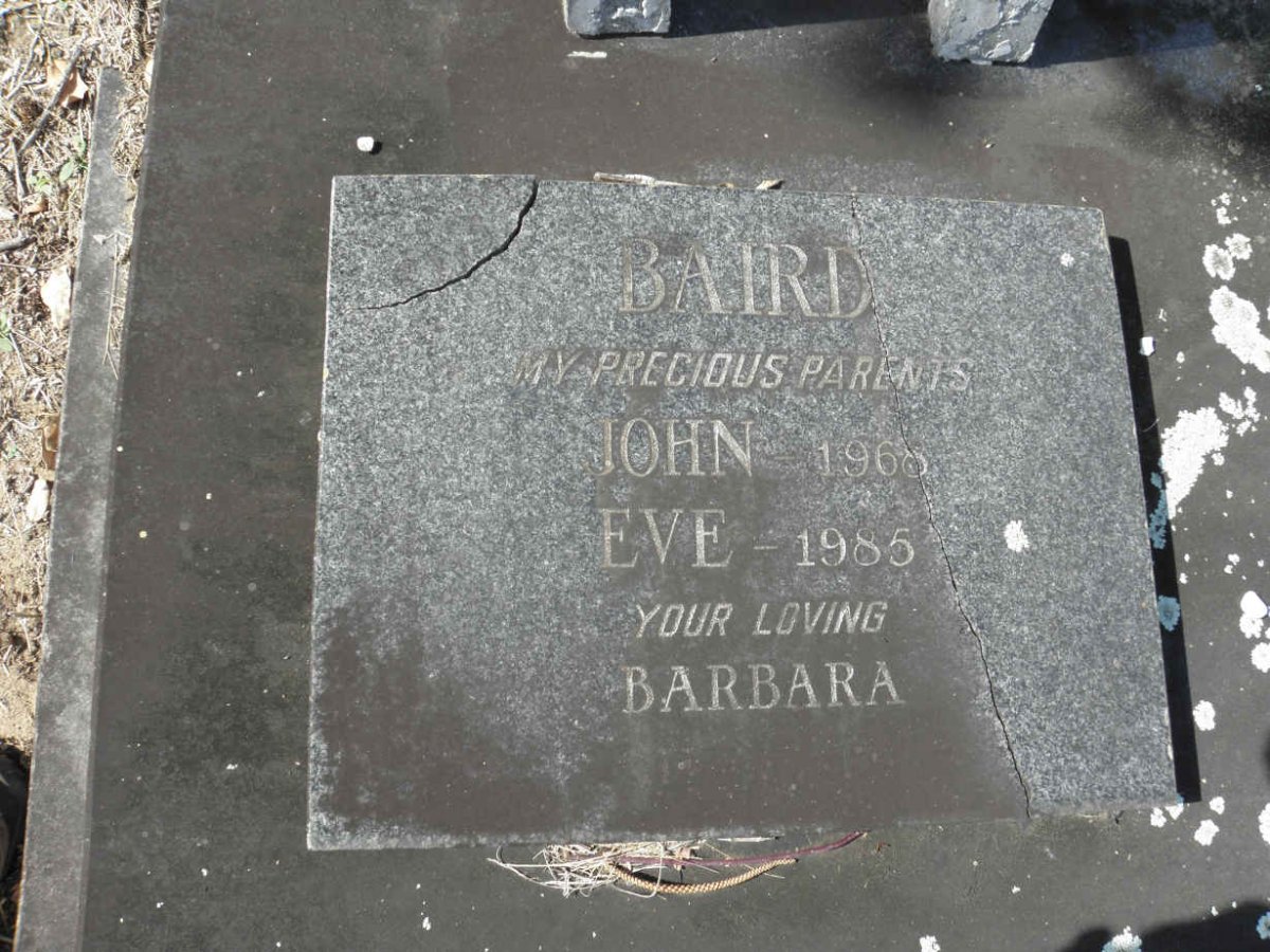 BAIRD John -1968 &amp; Eve -1985