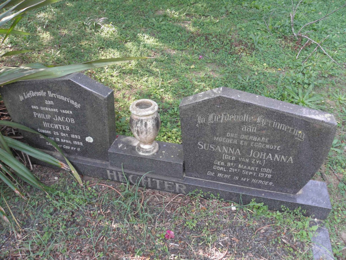 HECHTER Philip Jacob 1893-1988 &amp; Susanna Johanna VAN ZYL 1901-1978