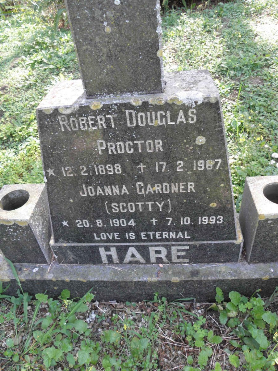 HARE Robert Douglas Proctor 1898-1967 &amp; Joanna Gardner 1904-1993