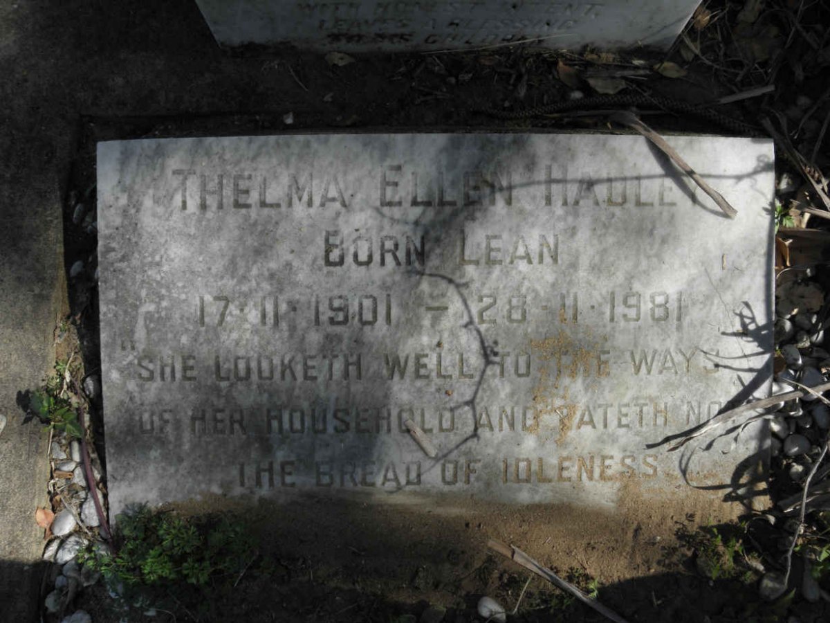 HADLEY Thelma Ellen nee LEAN 1901-1981