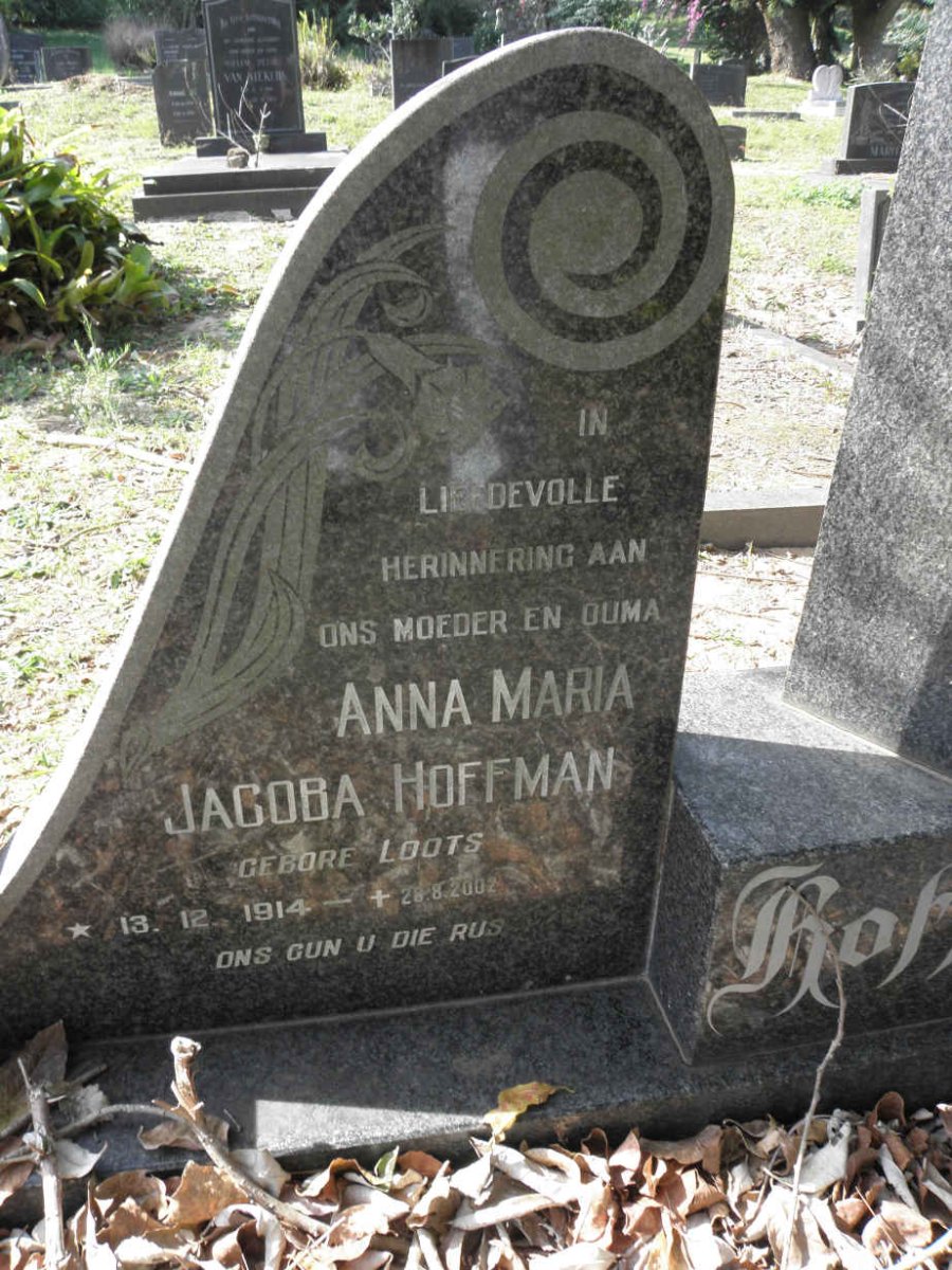 HOFFMAN Anna Maria Jacoba nee LOOTS 1914-2002