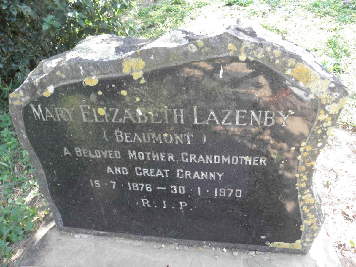 LAZENBY Mary Elizabeth nee BEAUMONT 1876-1970