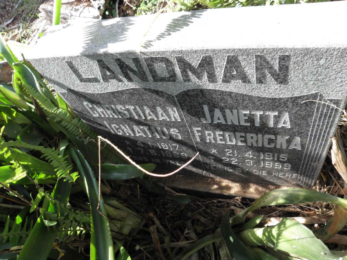LANDMAN Christiaan Ignatius 1917-1989 &amp; Janetta Fredericka 1915-1999