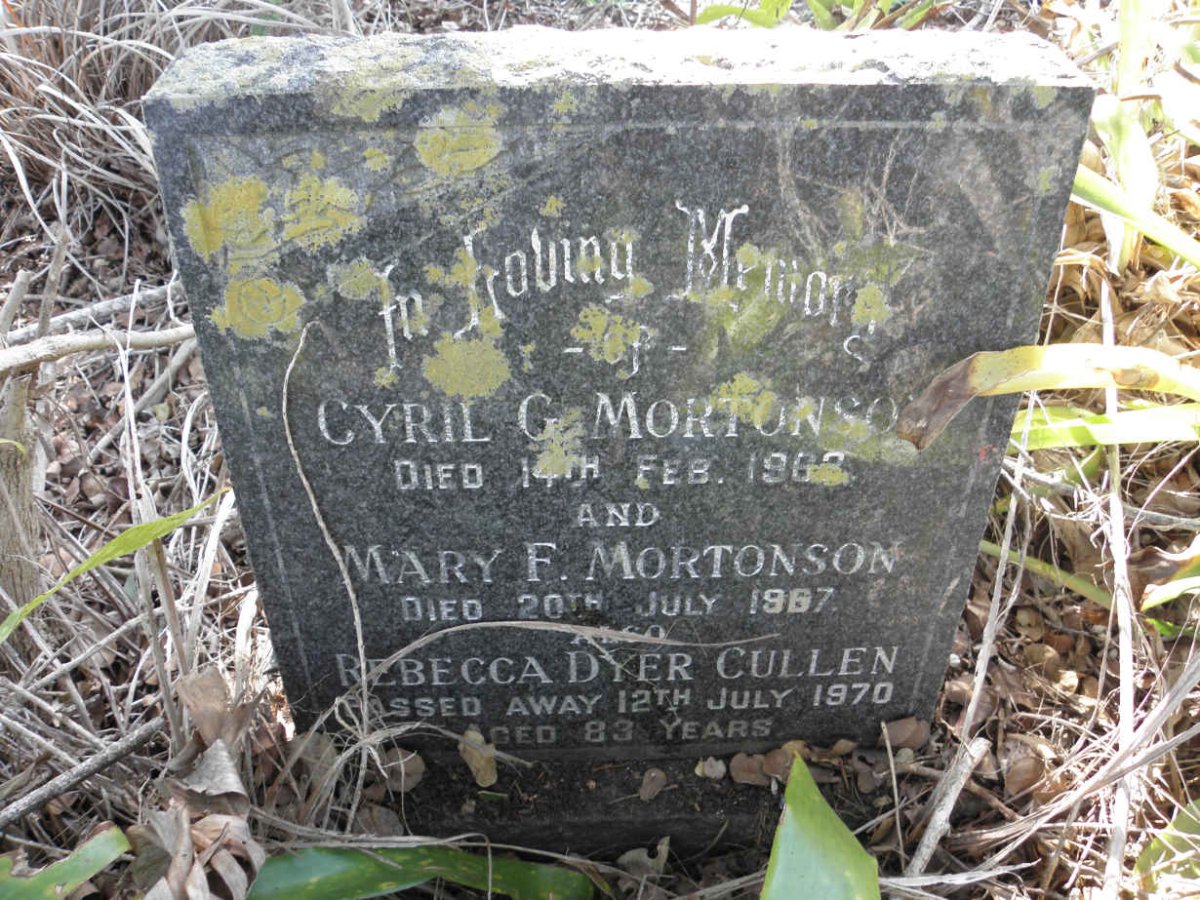 MORTONSON Cyril G. -1962 &amp; Mary F. -1967 :: CULLEN Rebecca Dyer -1970
