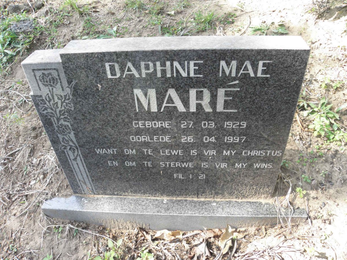 MARÉ Daphne Mae 1929-1997