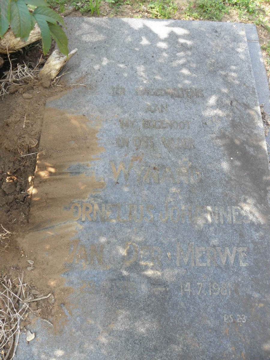 MERWE Wynand Cornelius Johannes, van der 1916-1981