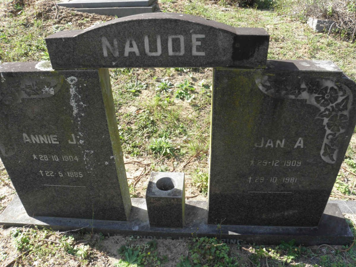 NAUDE Jan A. 1909-1981 &amp; Annie J. 1904-1985