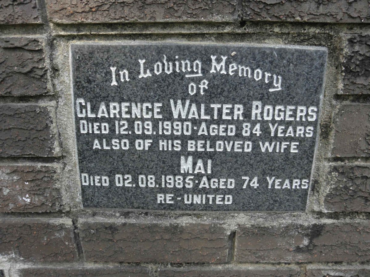 ROGERS Clarence Walter -1990 &amp; Mai -1985