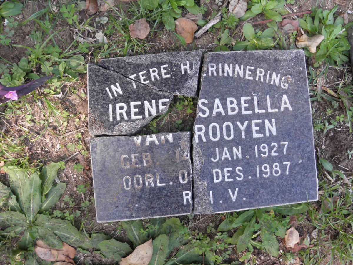 ROOYEN Irene Isabella 1927-1987