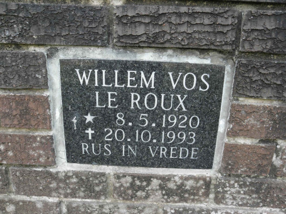 ROUX Willem Vos, le 1920-1993