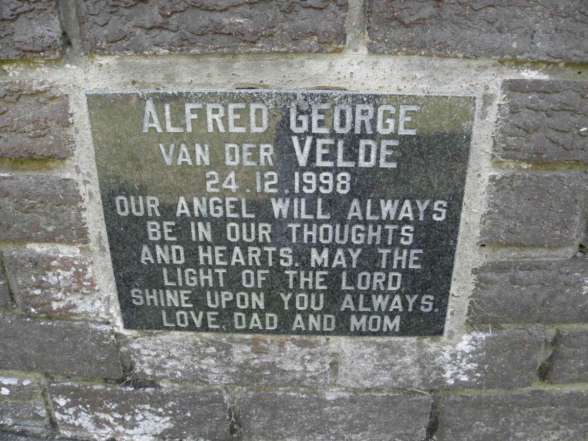 VELDE Alfred George, van der -1998