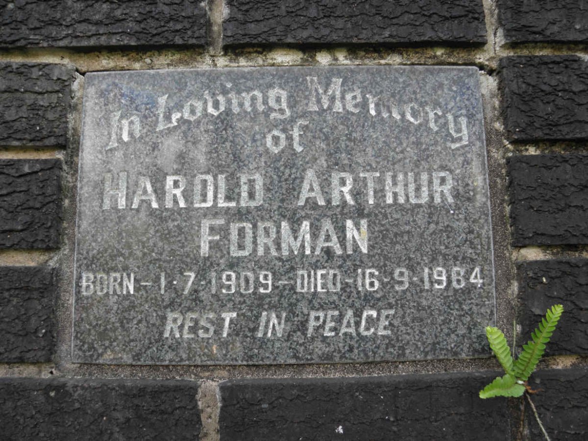 FORMAN Harold Arthur 1909-1984