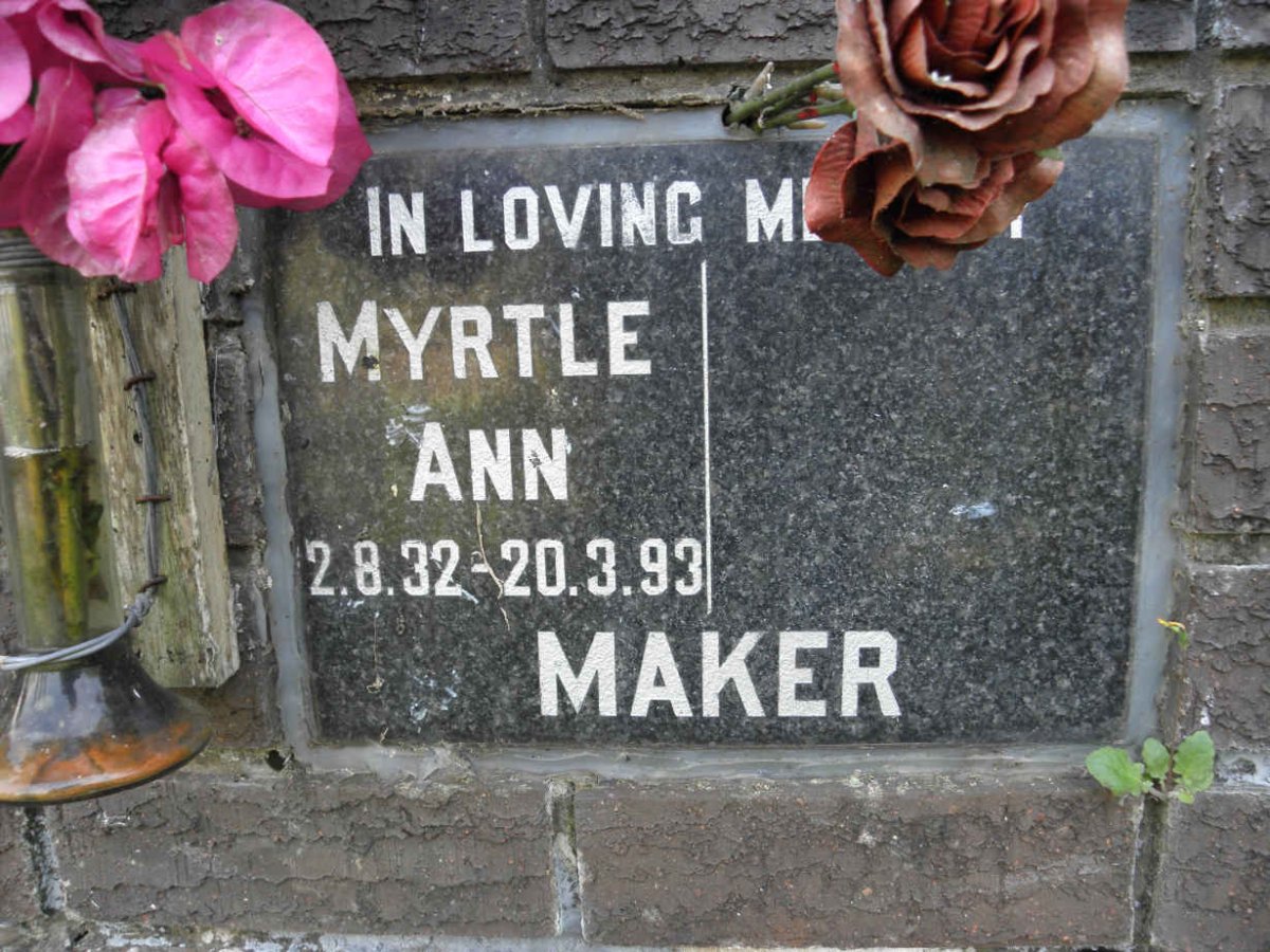 MAKER Myrtle Ann 1932-1993