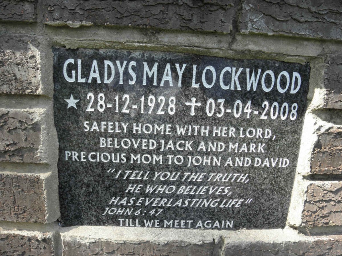 LOCKWOOD Gladys May 1928-2008
